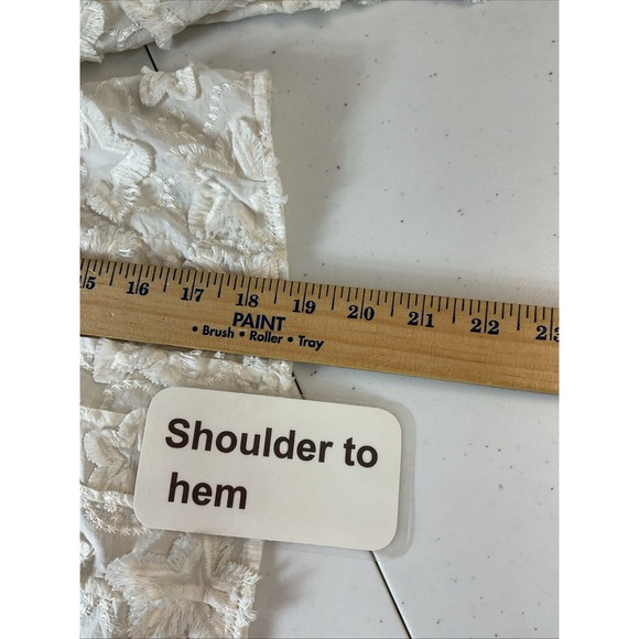 FARM RIO Star 3D Embroidered Blouse in Ivory XS Fairy Party Office‎ cropped - Picture 11 of 13